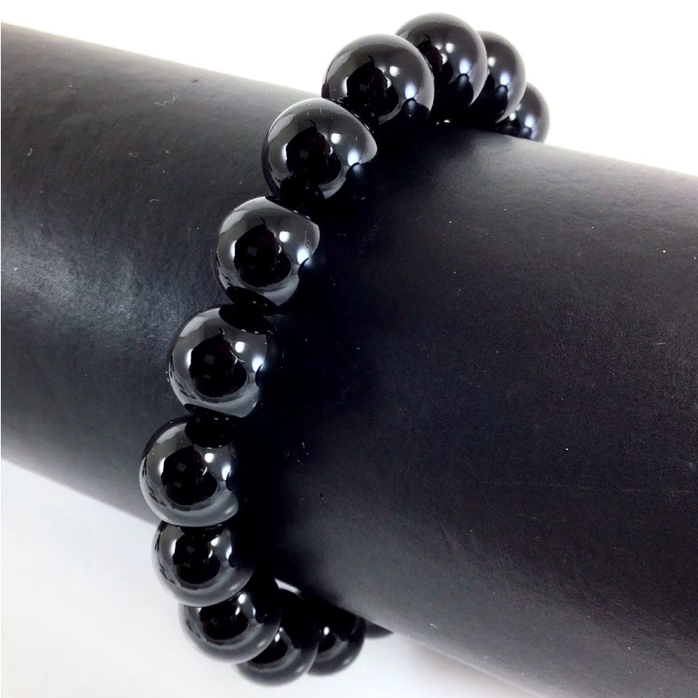 Black Onyx Natural Gemstone 10MM Beaded Bracelet